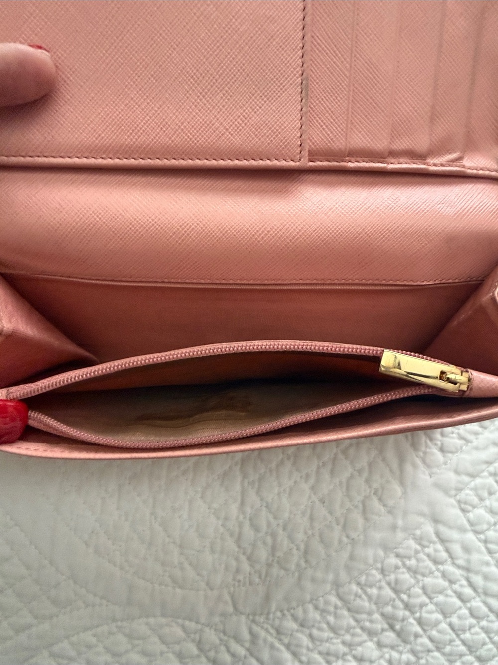 Salvatore Ferragamo Pink Saffiano Leather Wallet with Gold Hardware - Picture 7 of 12